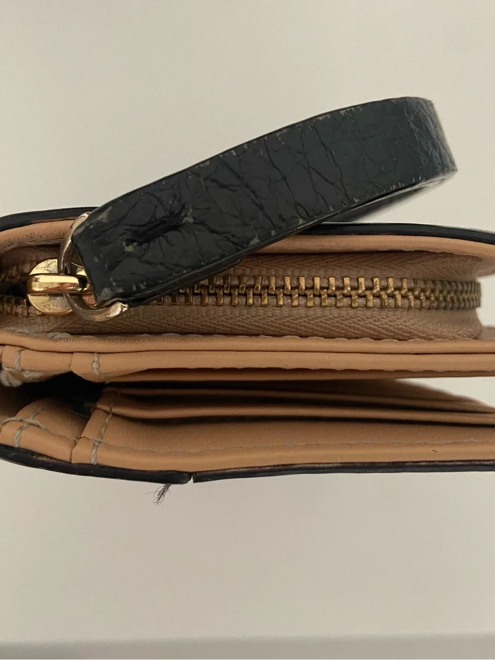 kate spade Black Pebbled Leather Card Holder with Gold Logo